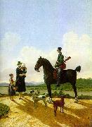 Wilhelm von Kobell Riders on Lake Tegernsee  II painting